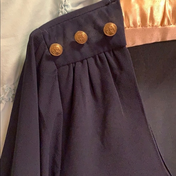 Bell Bottom/Long Sleeve Blouse Indigo Blue - Picture 3 of 4